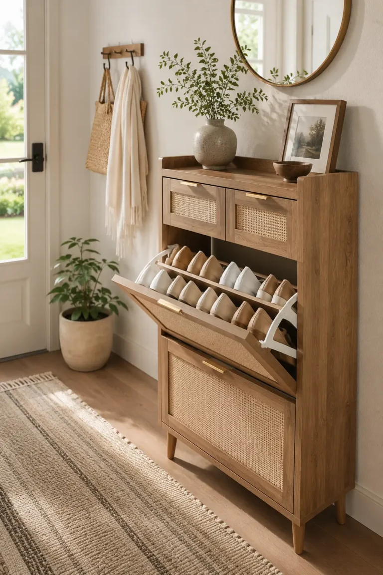 HOKYHOKY Rattan Shoe Cabinet Review: Is It Good for Small Entryways?